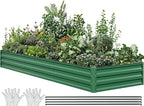 YITAHOME 144x48x12 in Galvanized Raised Garden Bed Kit, Large Metal Planter Box by YITAHOME