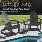 LUE BONA Adirondack Outdoor Side Table, 2-Tier Dark Grey HDPS Patio End Table - Image 5