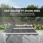 PURPLE LEAF 10' x 10' Outdoor Aluminum Pergola White Heavy-Duty Retractable - Image 9