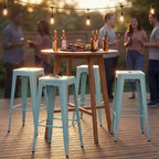 Shahoo 30 Inches Metal Bar Stools Counter Height Stackable Backless Stools - Image 9