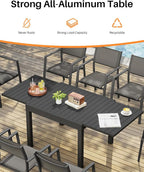Patio Aluminum Extendable Dining Table, Never-Rust Expandable Outdoor Dining - Image 6