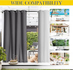NICETOWN 2 Panels Outdoor Curtains Waterproof Extra Long 108" - Image 6