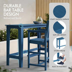 Ciokea 3 Pcs Outdoor Bar Height Table Set, Heavy-Duty All-Weather HDPE Patio - Image 5