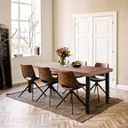 Flamaker Dining Table for 6 FSC Acacia Wood Indoor Outdoor Home Kitchen Table - Image 4
