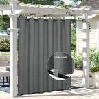 Easy-Going Linen Look Outdoor Curtains Waterproof Windproof Porch Curtains by Easy-Going