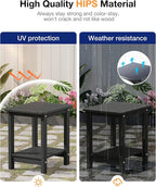 YEFU Outdoor Side Table for Patio: 16" HIPS Weather - Image 5