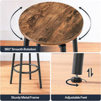HOOBRO Bar Stools, Swivel Bar Stools Set of 2, 24.9" Round Bar Chairs, Backless - Image 9
