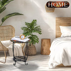 Outdoor Side Table Round Small Mosaic Patio Accent Indoor End Plant Coffee Tea - Image 7