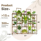 Bamworld Large Plant Shelf Plant Stand Indoor 62.2" Tall Outdoor Plant Holder - Image 5
