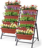 Homdox 2 Pack Vertical Garden Bed, 5 Tiers Vertical Raised Garden Planter by HOMDOX