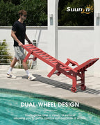 Lounge Chair Outdoor Set of 2, HDPE Chaise Lounge Outdoor, Pool Lounge Chair - Image 3