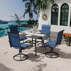 MELLCOM 5 Pieces Outdoor Dining Set, 4 Swivel Rocker Chairs by MELLCOM