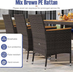 Tangkula 9 Pieces Rattan Outdoor Dining Set - Image 5