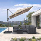 PURPLE LEAF 8 Feet Patio Umbrella Outdoor Cantilever Square Umbrella Aluminum by PURPLELEAF