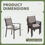 Flamaker Patio Chairs Textilene Outdoor Chairs Set of 6 Stackable Dining Chair - Image 3