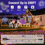 Nisocy 200 LED String Lights Outdoor Waterproof – Purple Orange Fairy Lights - Image 2