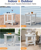 YEFU Outdoor Side Table for Patio: 16" HIPS Weather - Image 7