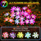Aukora Solar Garden Lights Outdoor 10 Pack, 5 Colors Lily Flowers & 7-Color - Image 6