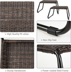 Patio Ottomans Outdoor Footstool, Wicker Rattan Garden Furniture All Weather - Image 5
