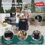 Keter Unity Small 40 Gallon Grill Prep Table and Storage Cart, Portable Serving - Image 3