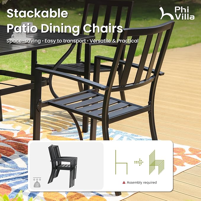 PHI VILLA 5 Pieces Outdoor Dining Set - Image 4