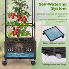 Giantex Raised Garden Bed with Tomato Cages, 67” Adjustable Height, Self - Image 3