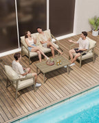 Outdoor Patio Loveseat, Never-Rust Aluminum Outdoor Loveseat Couch - Image 2