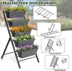 COSTWAY Vertical Raised Garden Bed, 5 Tier Planter Box - Image 3