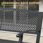 50.4" Garden Bench, Metal Outdoor Bench - Image 6