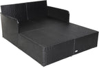 HAPPYGRILL Outdoor Rattan Daybed Patio Loveseat Sofa Set - Image 9