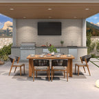 PURPLE LEAF 7-Piece Patio Dining Set Outdoor Furniture Rectangular Table and - Image 2