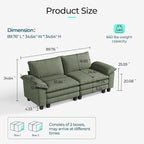 LINSY HOME 90'' Cloud Loveseat Sofa, Modular Sectional Couches Corduroy Cloud - Image 2