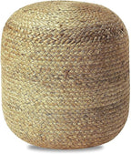 FRELISH DECOR Pedestal Pouf Ottoman Hand Braided 100% Jute Pouf Foot Stool by FrelishDecor