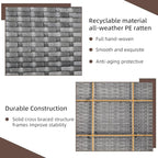 4 Piece Patio Ratten Set Outdoor Furniture Set Wicker Conversation Set - Image 5
