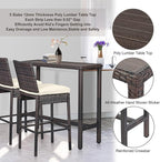 Outdoor Bar Table Patio Counter Height Table 45" Long Wicker High Top Pub Table - Image 6