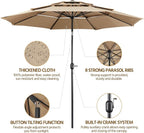 Yaheetech 3-Tier Patio Umbrella 10ft Vented Outdoor Canopy Sun Shade Large - Image 4