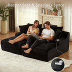 80" Double Chaise Lounge Chair Indoor, Oversized Boneless Couch Comfy - Image 4