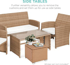 Best Choice Products Set of 2 Wicker Ottomans, Additional Seating, Side Table - Image 9