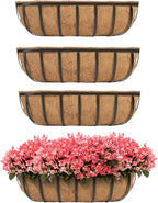 hehimhis Balcony Planters Railing Hanging 24inch 4 Pack Window Planter Box by Hehimhishome