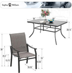 Sophia & William 7 Pieces Patio Dining Set, 6 Quick Dry Textilene Chairs and a - Image 7