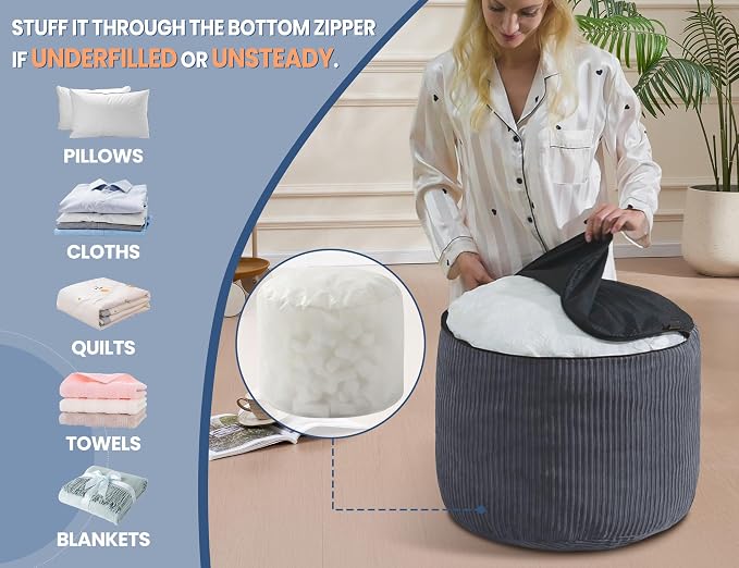 Pouf Ottoman Foot Stools with Foam Small Ottoman - Image 6