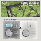 PHI VILLA Outdoor Garden Park Bench Patio 50" Metal Bench, Steel Frame Bench - Image 5
