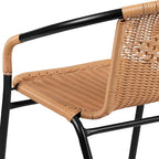 Flash Furniture Lila 2 Pack Beige Rattan Indoor-Outdoor Restaurant Stack Chair - Image 12