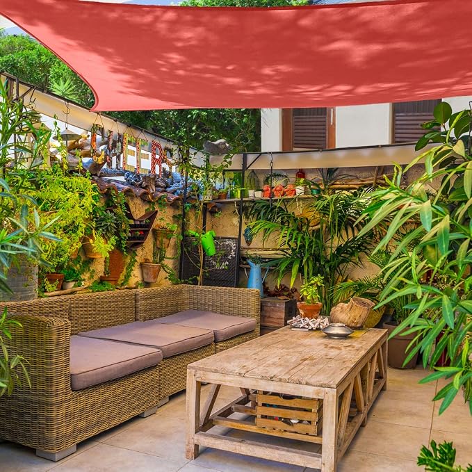 AsterOutdoor Sun Shade Sail Rectangle 10' x 13' UV Block Canopy - Image 9