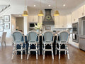 PURPLE LEAF French Counter Height Bar Stool Set of 4 25" White Print Finish by PURPLELEAF