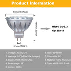 ALIDE MR16 Led Bulbs 5W Replace 20W 35W Halogen Equivalent, 2700K Soft Warm - Image 3