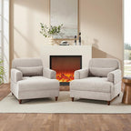 Oversized Chaise Lounge Chair Set of 2, Cloud Fluffy Chaise Sofa Recliner by VANOMi