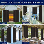 PureFit Outdoor Curtains for Patio Waterproof Weatherproof, UV and Fade - Image 5