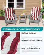 SERWALL HDPE Outdoor Rocking Chair Cushion Set of 2, Memory Foam Cushion Red - Image 6