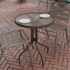 Flash Furniture Bellamy 23.75'' Round Tempered Glass Metal Table - Image 7